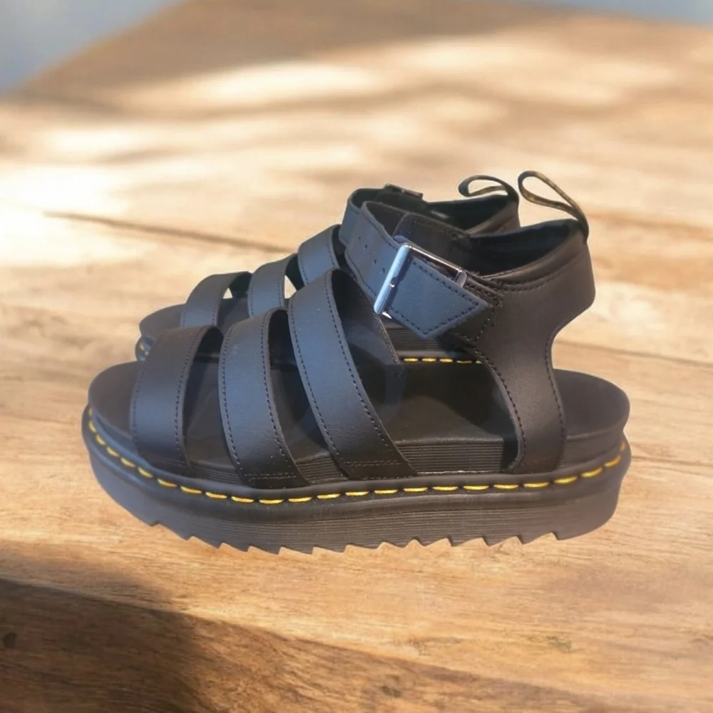 Dr. Martens Black Platform Sandals - Picture 1 of 5